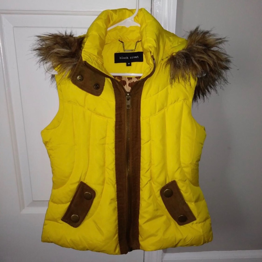 Black Rivet Goose Down Filled Vest